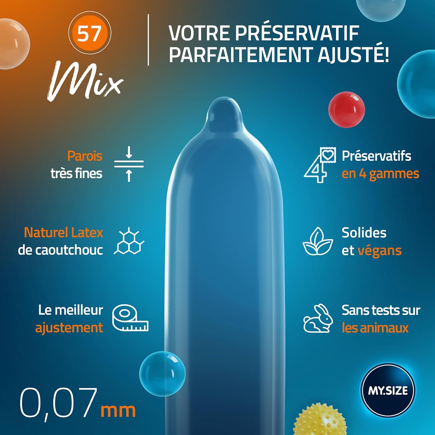 Thumbnail 3 de My.Size Mix préservatifs 57 mm, 28 pièces ⚙
