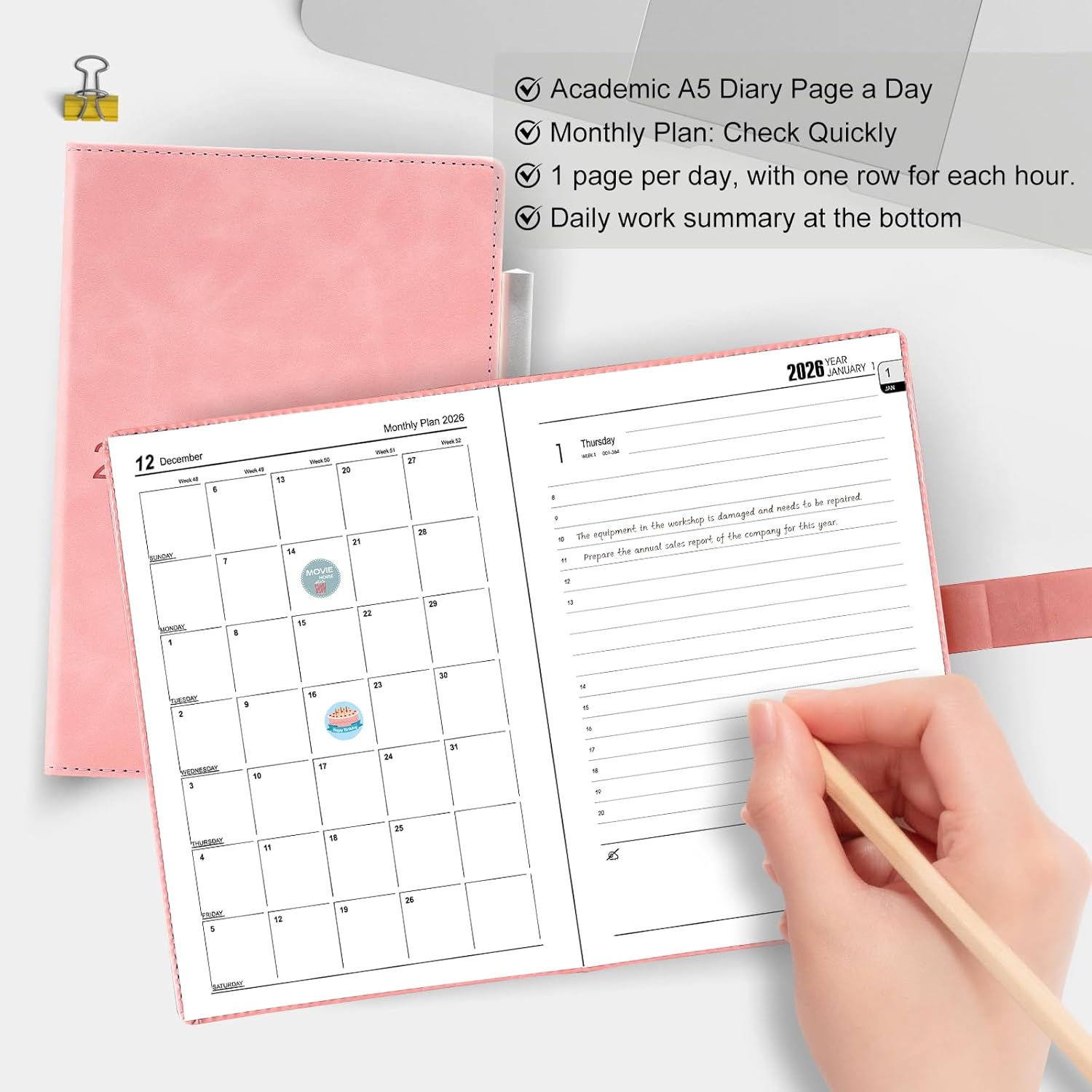 Thumbnail 6 de Agenda accademica 2026 A5 giornaliera, una pagina al giorno 📘