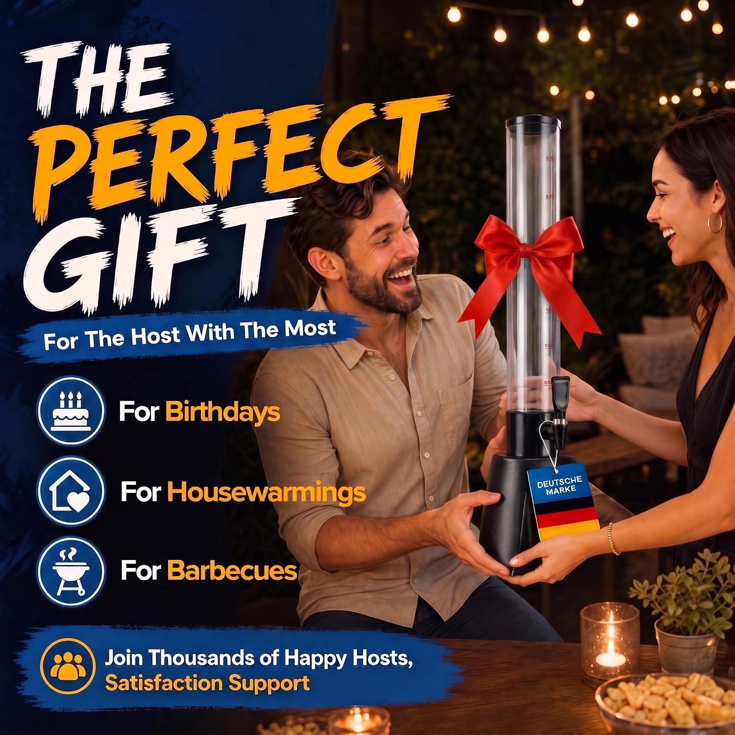 Detalle de GOODS+GADGETS® 3.5 L Beer Tower Dispenser with Tap, Ice & Stainless Steel