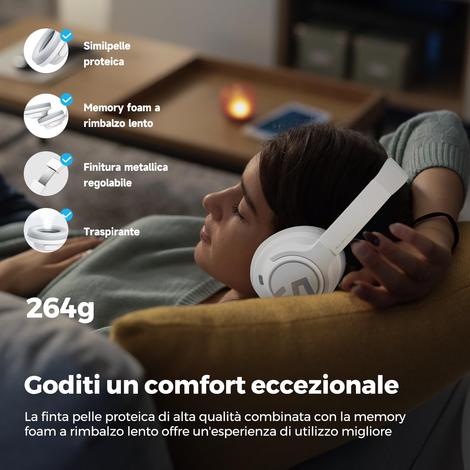 Thumbnail 3 de SoundPEATS Space Cuffie Wireless Bluetooth 5.3 123 Ore