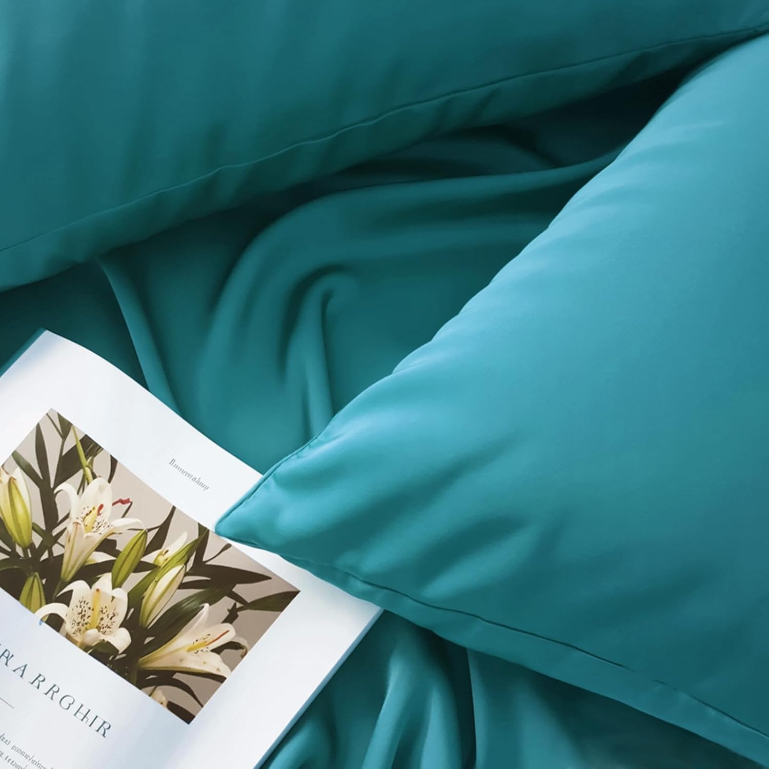 Thumbnail 4 de Tifschlaf Tifschlaf Pillow Cases 2 Pack (Teal) – Brushed Microfibre Standard/Queen Pillow Covers with Envelope Closure, 50x75 cm