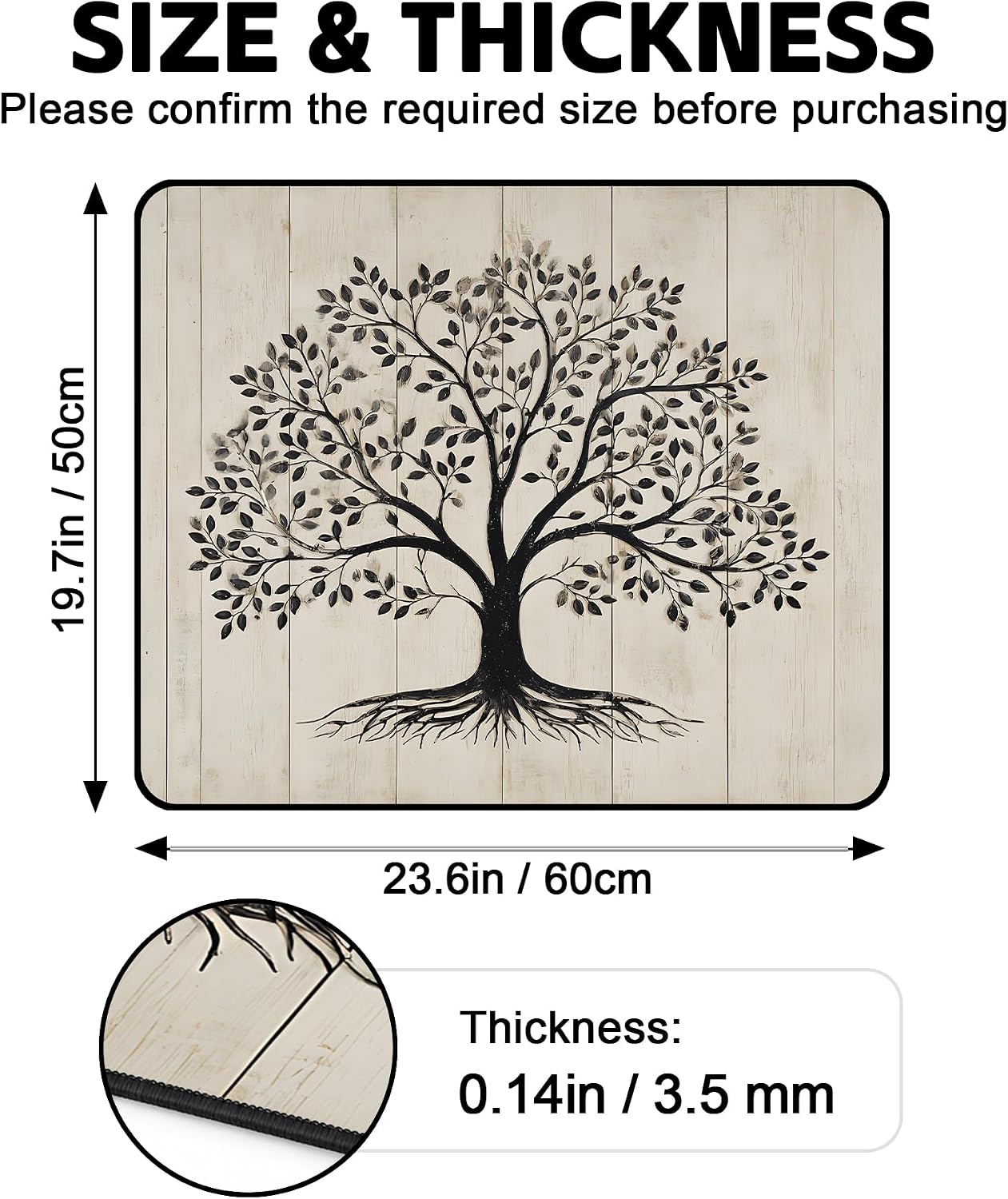 Thumbnail 1 de NYZE XYJD-002 Washer and Dryer Top Mat, Non-Slip, Waterproof, Tree of Life