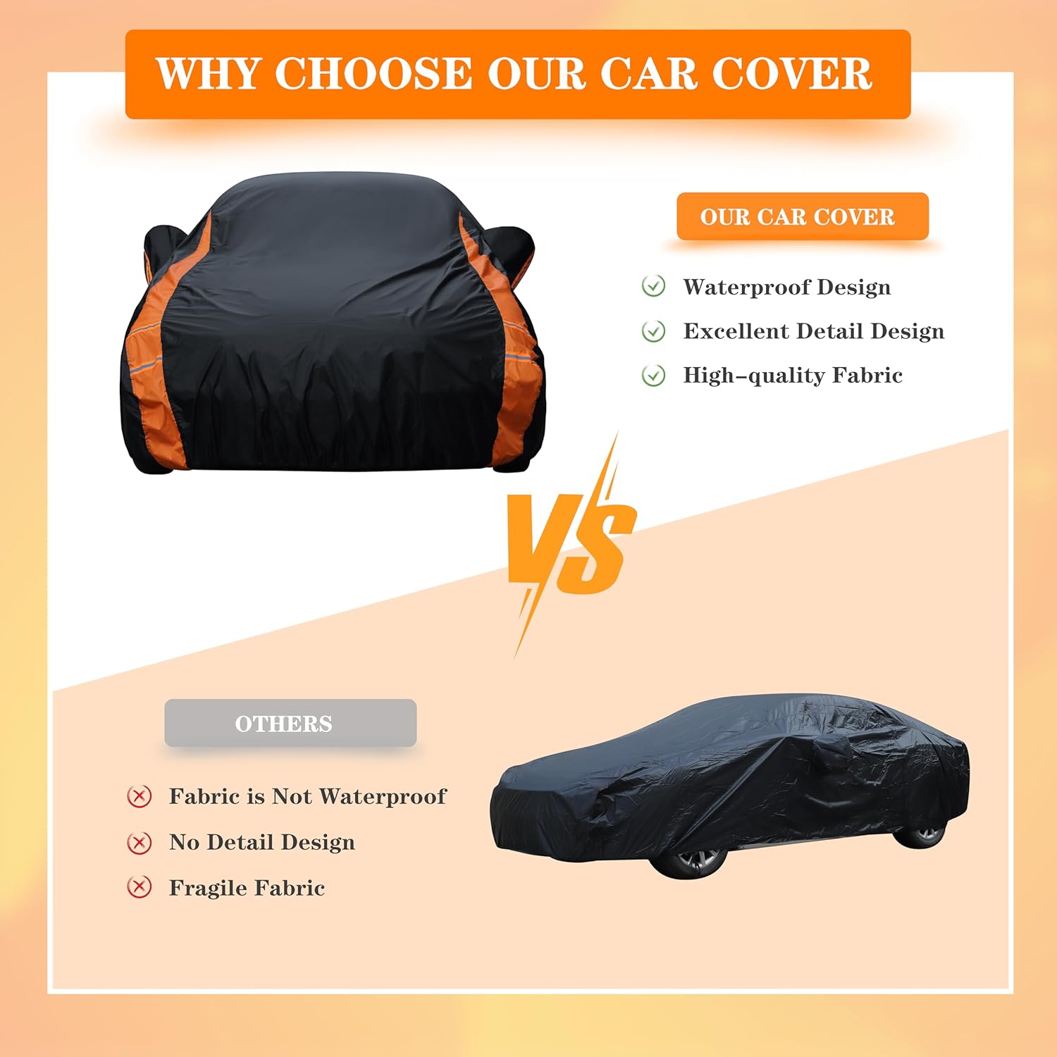 Thumbnail 6 de DYTARGET Waterproof Full Exterior Sedan Car Cover (All-Weather, UV & Snow/Dust Resistant) – Size A3