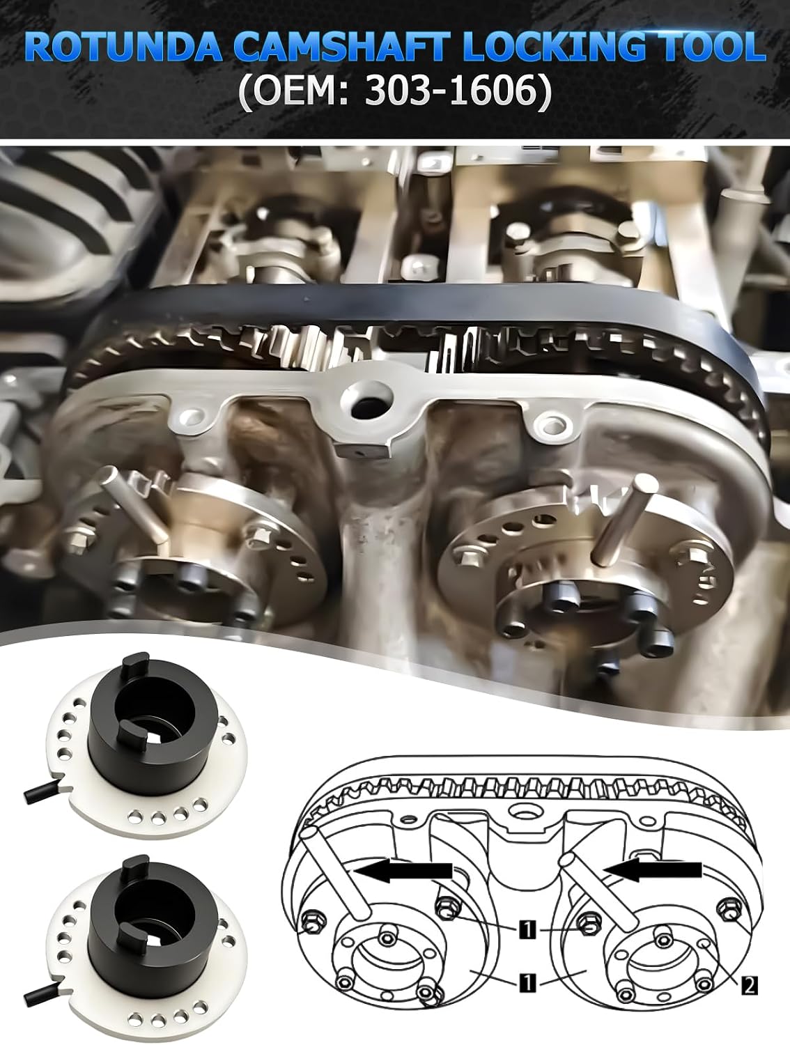 Detalle de Kit d'outils Wvoillty pour Courroie de Distribution – Compatible Ford 1.0 EcoBoost (3 cyl.)