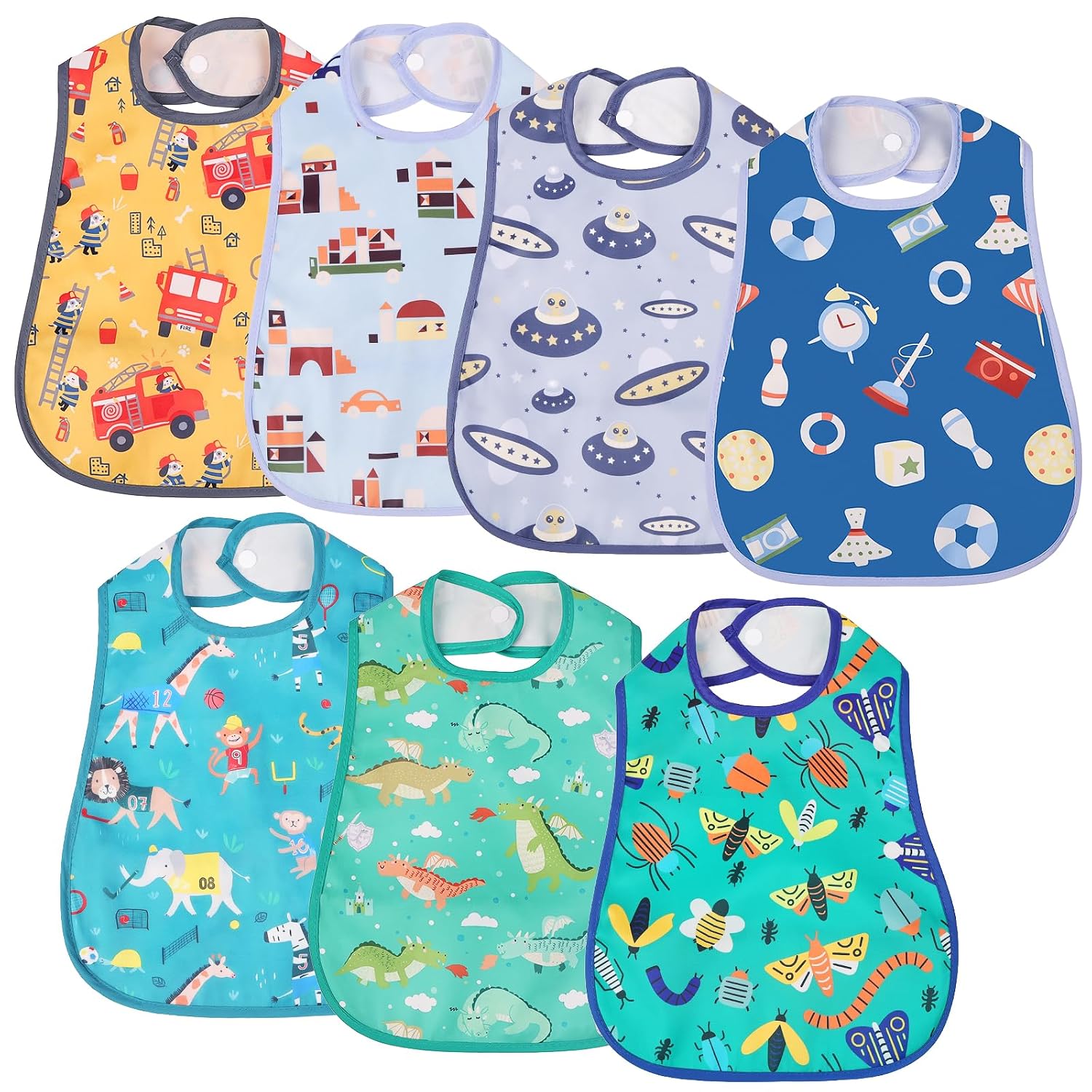 Detalle de Aolso Lätzchen Baby Wasserdicht – 7-teiliges Set mit Bandana-Design und großer Rückentasche