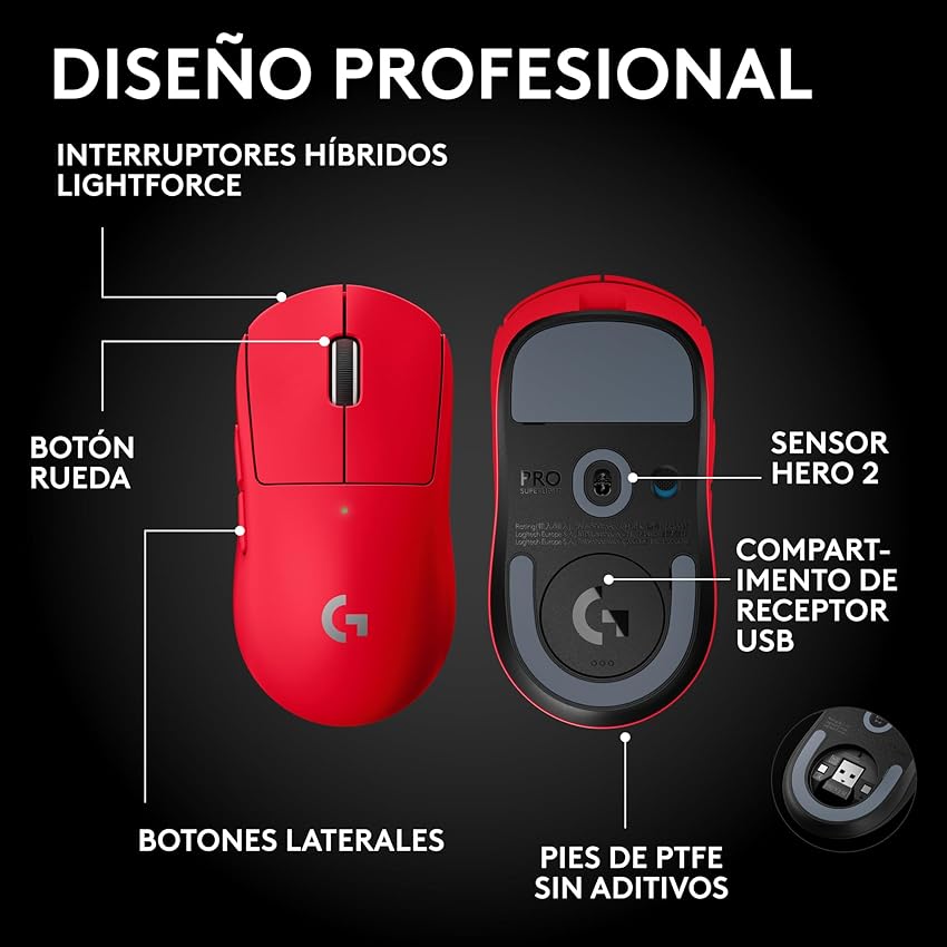 Thumbnail 5 de Logitech G Pro X Superlight 2 SE 🖱️ Ratón Gaming 60 g Rojo