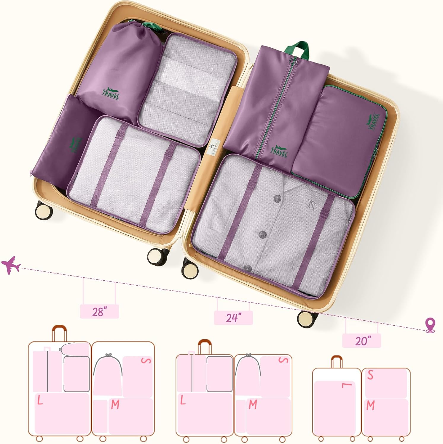 Thumbnail 6 de MOFELON 8-Pack Packing Cubes for Travel
