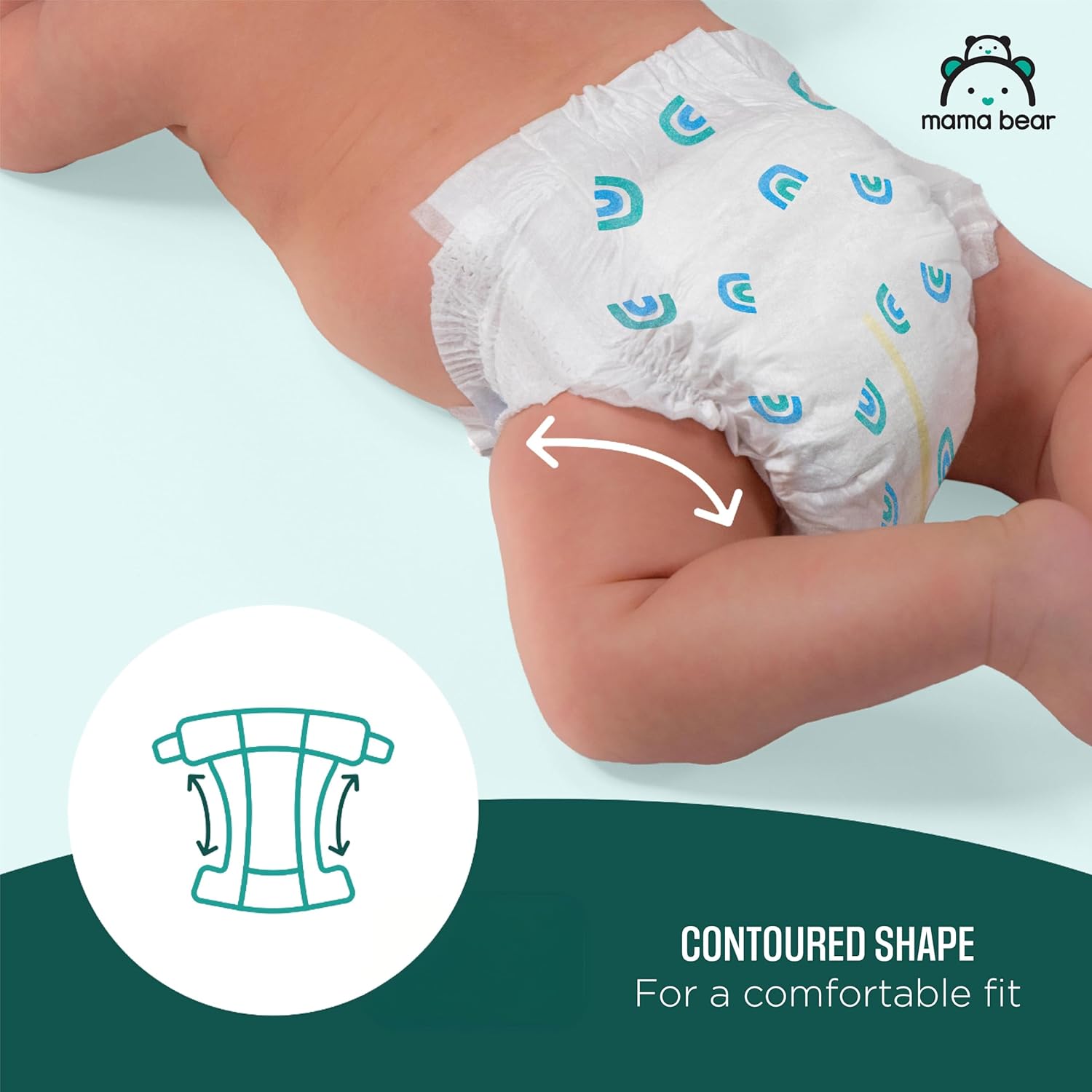Detalle 2 de Amazon Brand Mama Bear Gentle Touch NB Diapers — 120 Count (4 x 30)