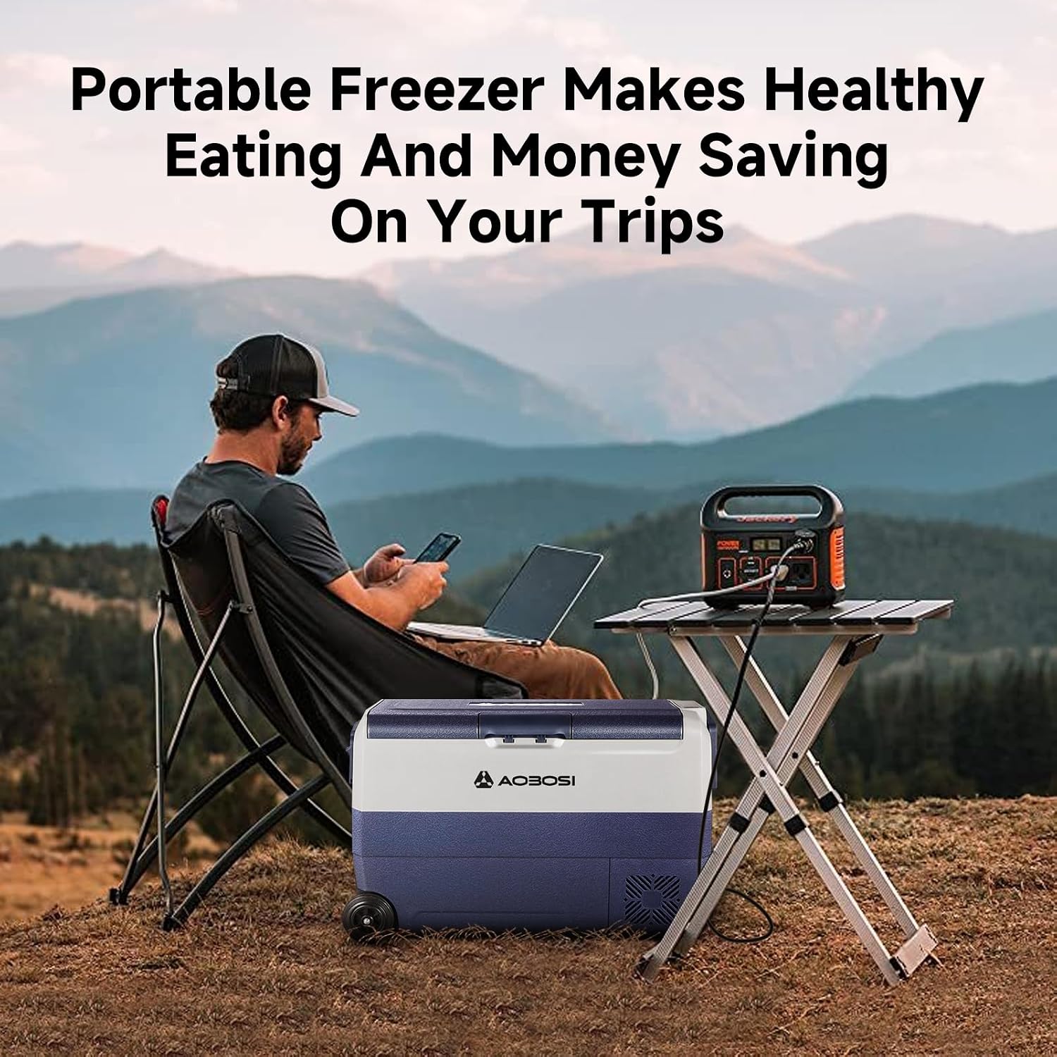 Thumbnail 5 de AAOBOSI 50L portable car fridge freezer