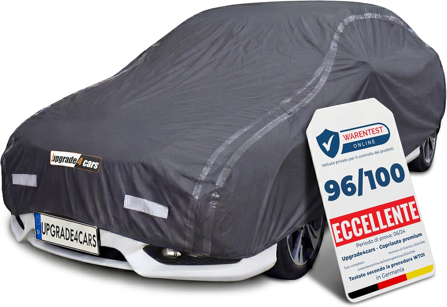 Detalle de Upgrade4cars Telo Copriauto Esterno Premium Versione 2026 Impermeabile – Copertura Completa per Tutte le Stagioni (S 410x177x120 cm)