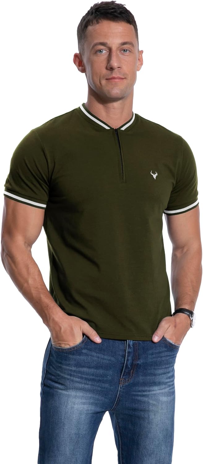 Detalle 1 de MLANM Zip Henley T‑shirt for Men