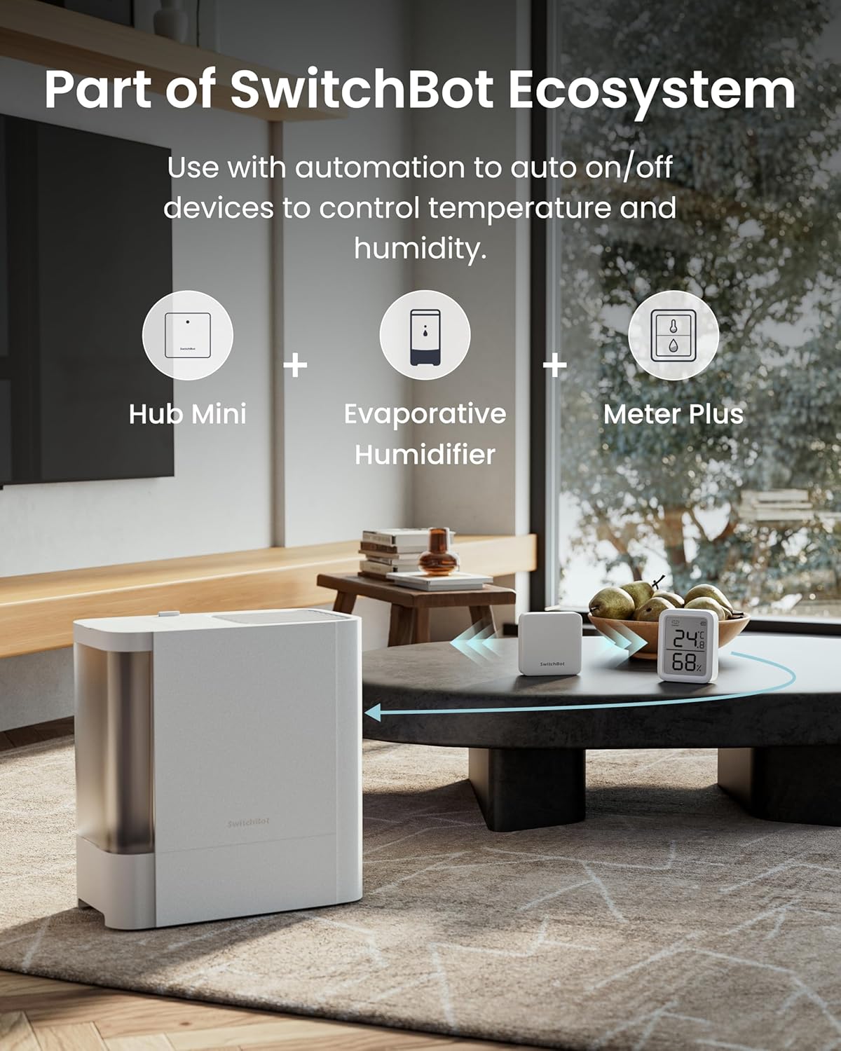 Thumbnail 6 de SwitchBot Thermomètre Connecté – Hygromètre Intelligent avec Puce Suisse et Hub Mini (Bluetooth, option WiFi)