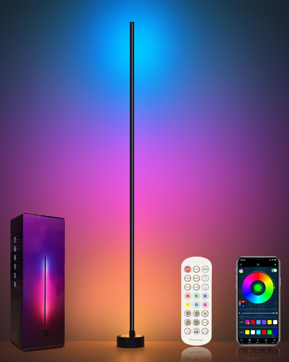 Detalle de Miortior LED Stehlampe RGB, 16 Mio Farben