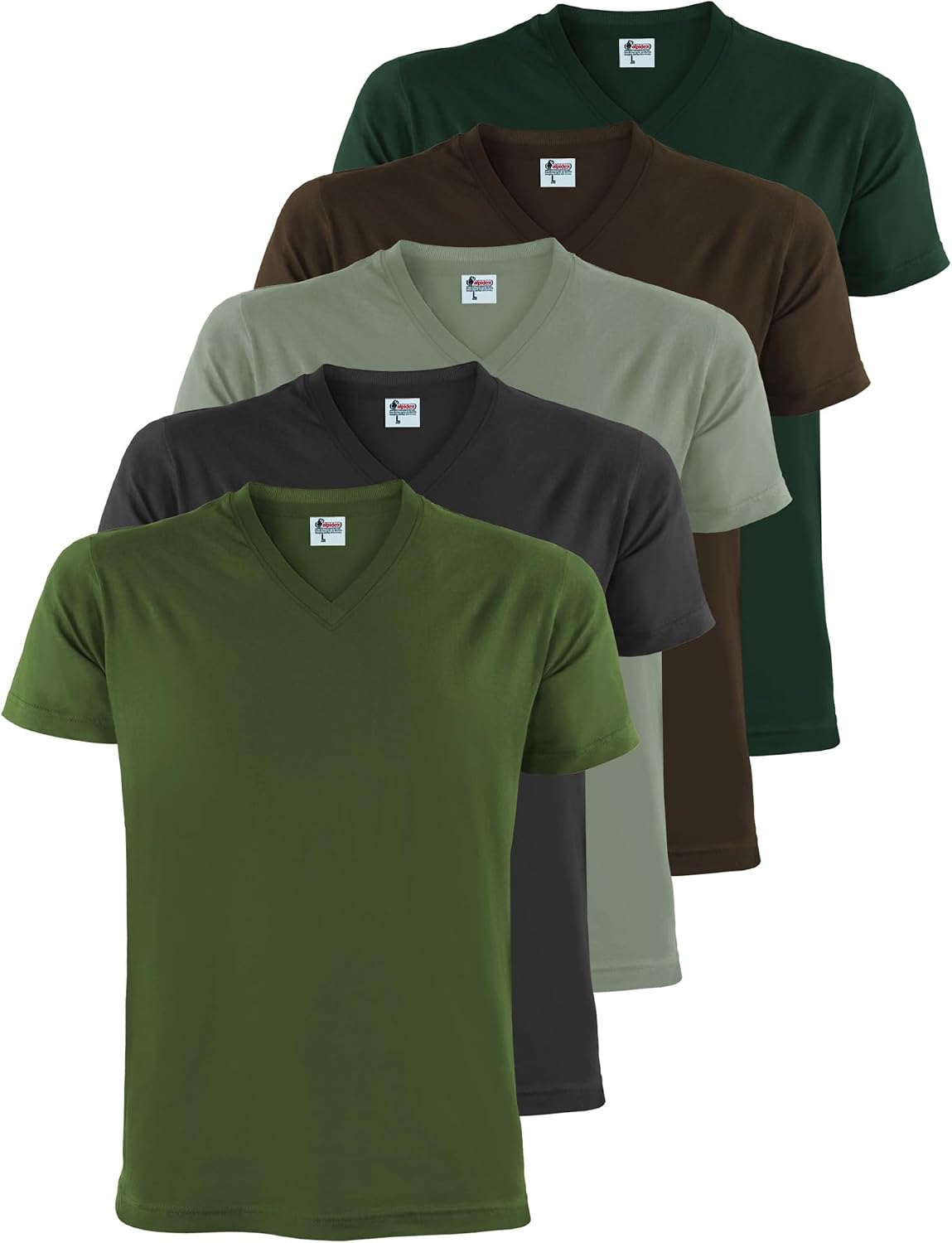 Detalle de ALPIDEX T-Shirts Hommes Col V Lot de 5