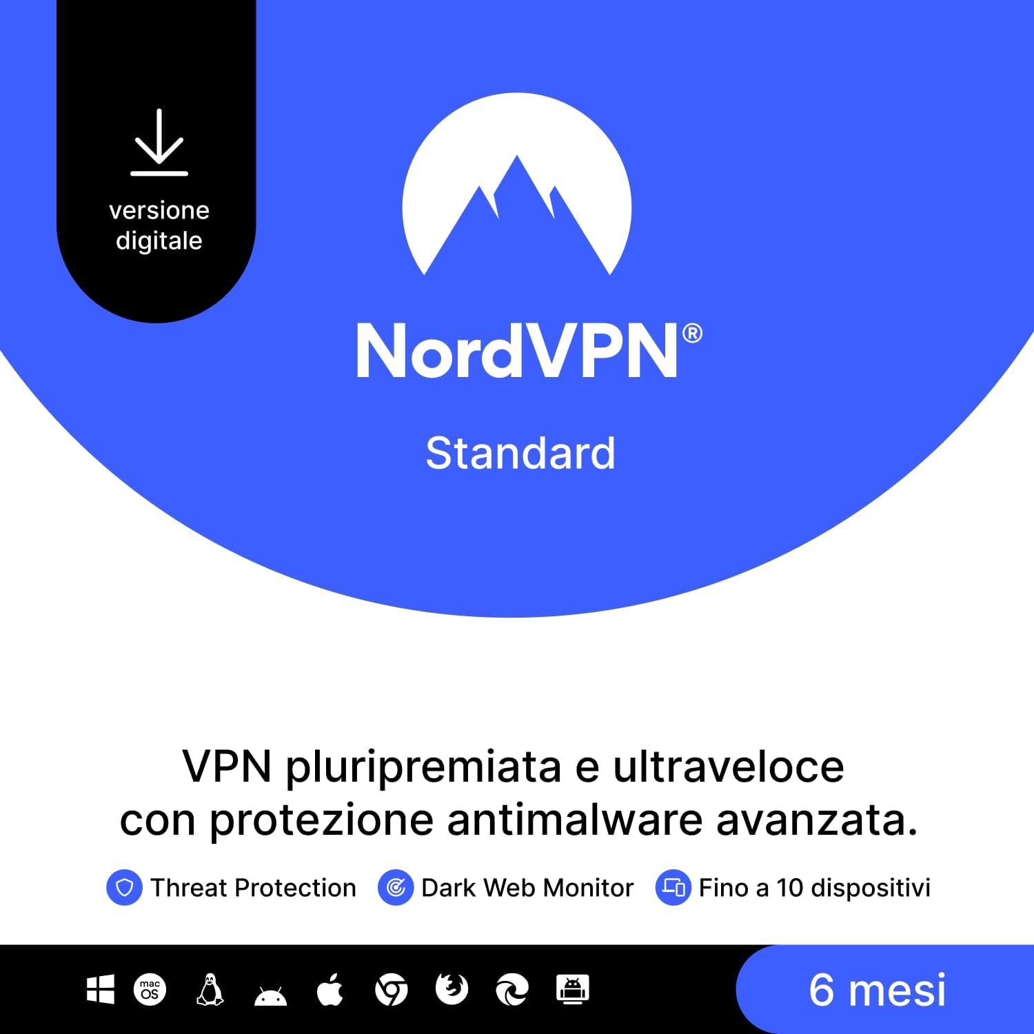 Detalle 2 de NordVPN Amazon Essential: VPN + Password Manager per 10 Dispositivi, 1 Anno