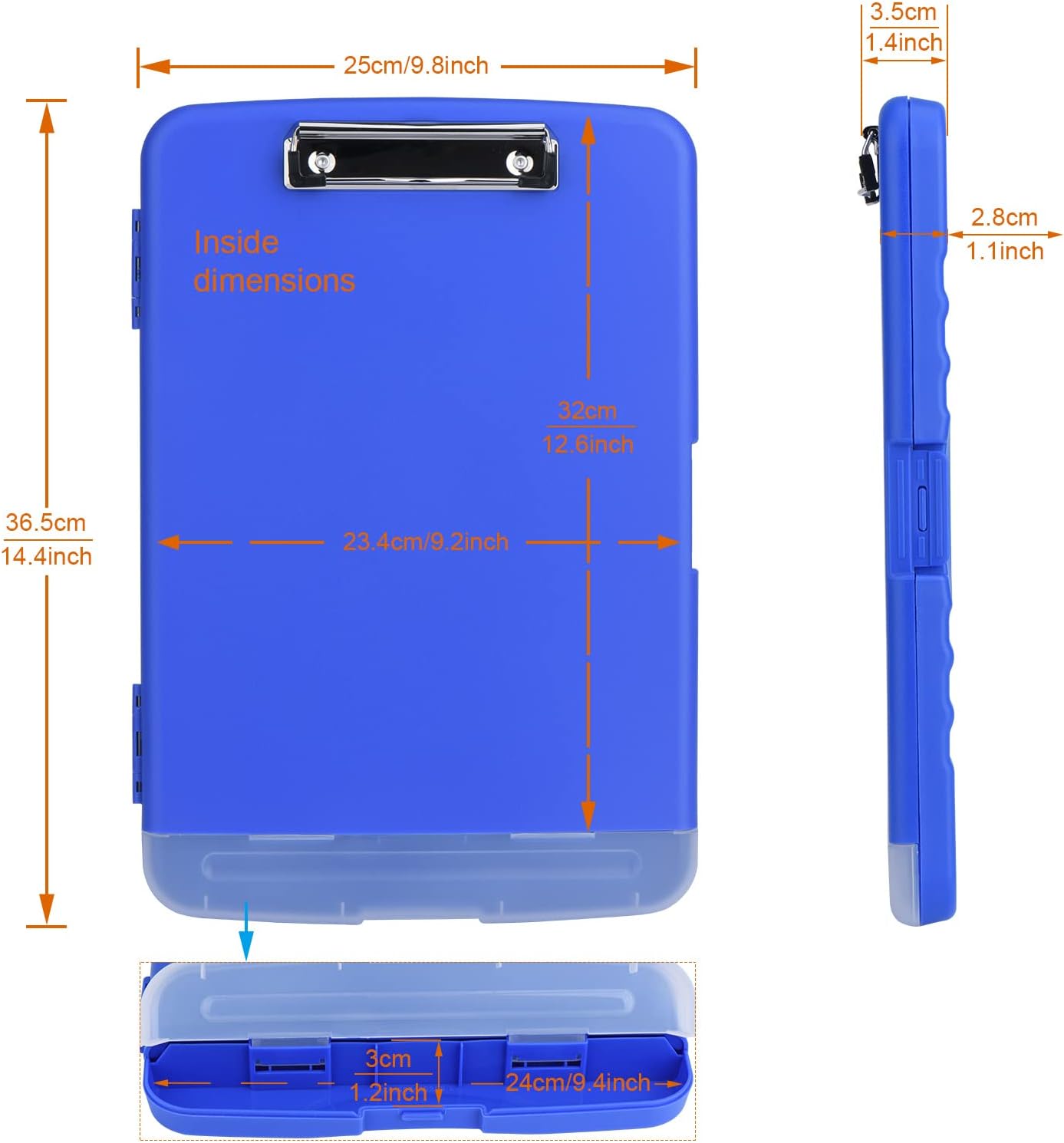 Thumbnail 1 de ZCZN Plastic Clipboard with Storage A4