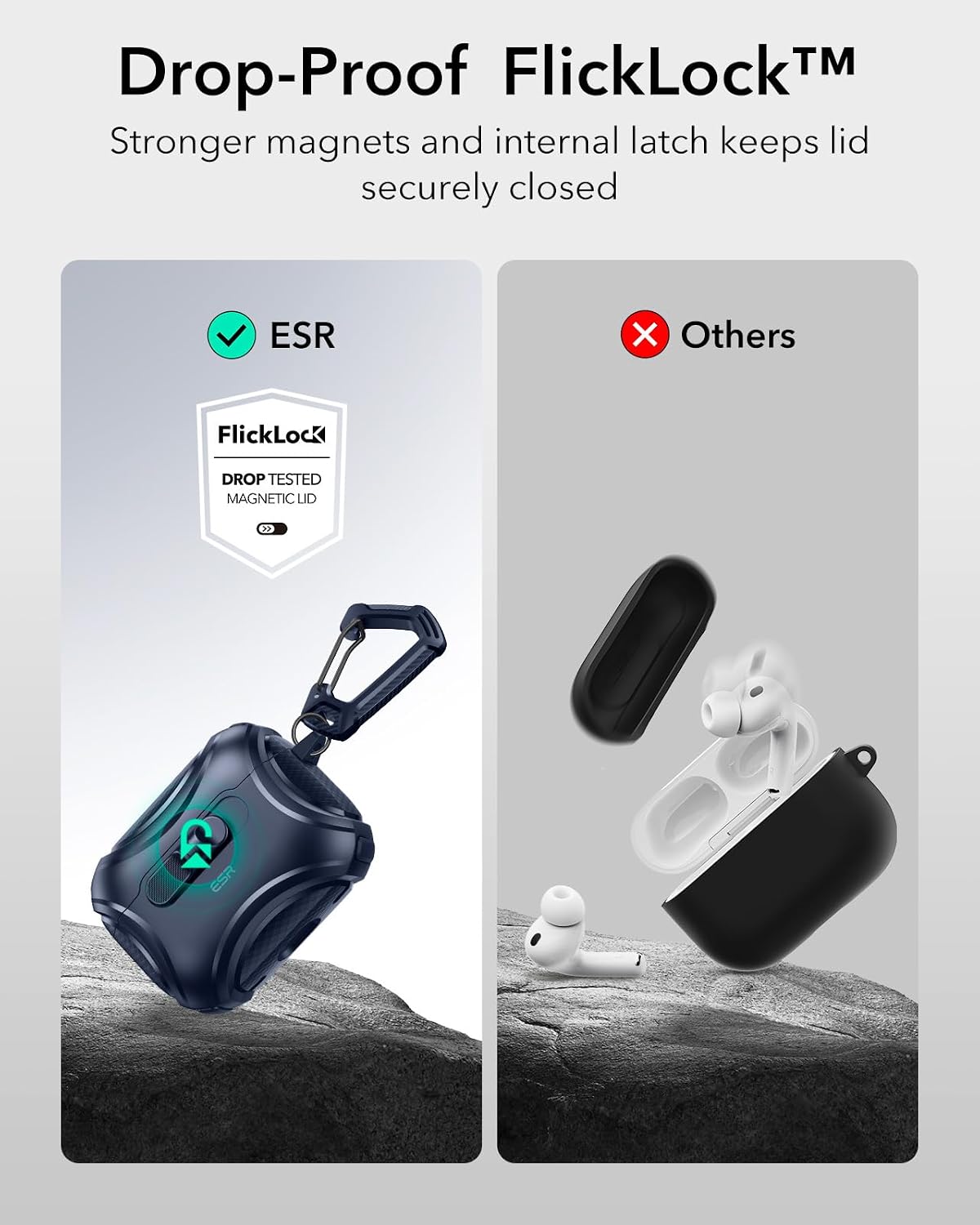 Thumbnail 3 de ESR for AirPods Pro 3 Case (2025) – MagSafe-ready, drop-proof lock & easy open, Blue