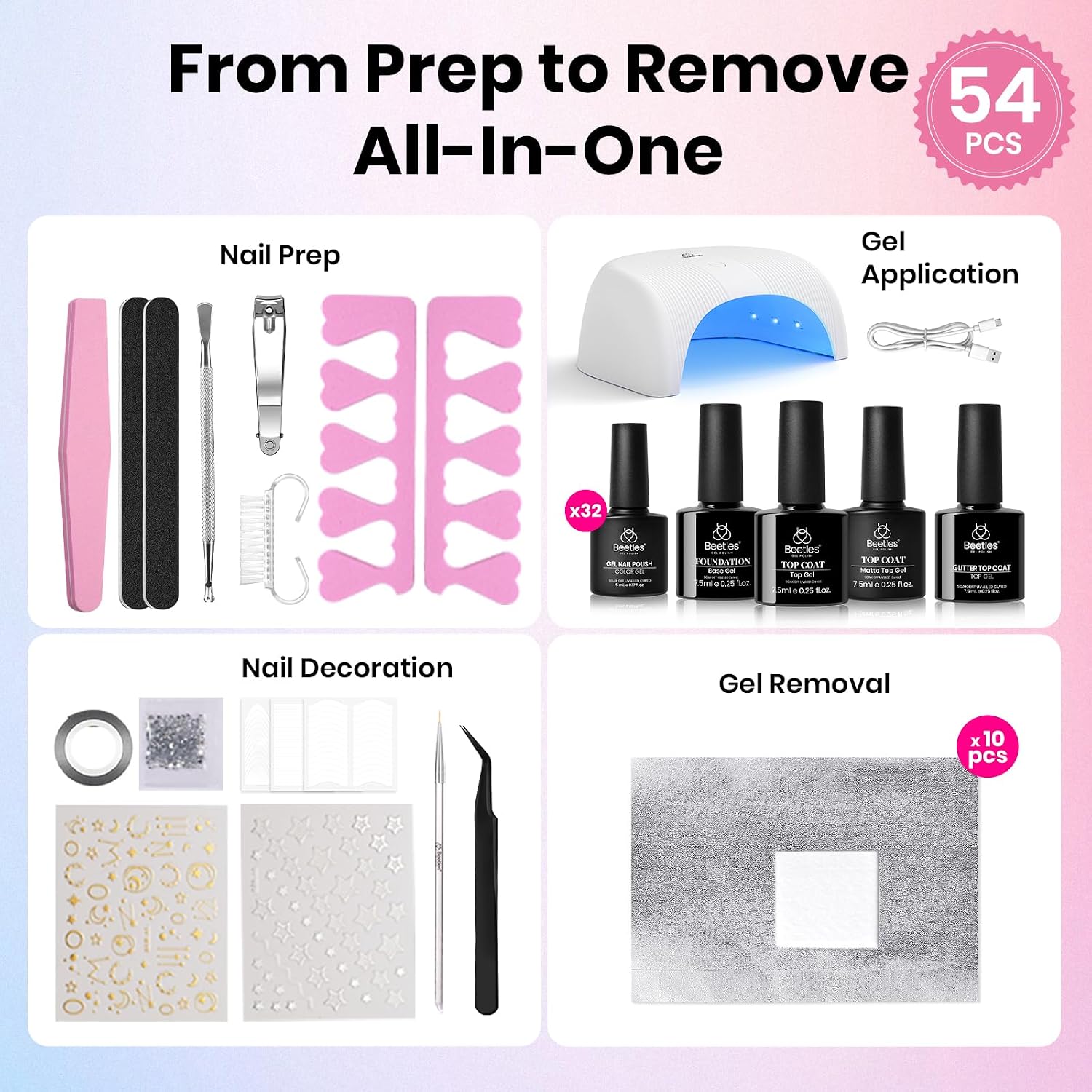 Detalle 2 de beetles Gel Polish 54 pcs Gel Kit ๐