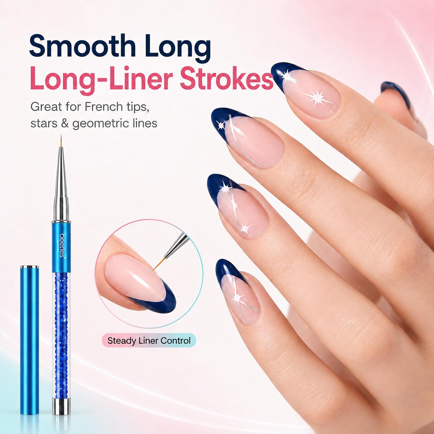 Detalle de Beetles Gel Polish Nail Art Liner Brushes Set (5 Sizes) for Lines, Details & Rhinestone Placement
