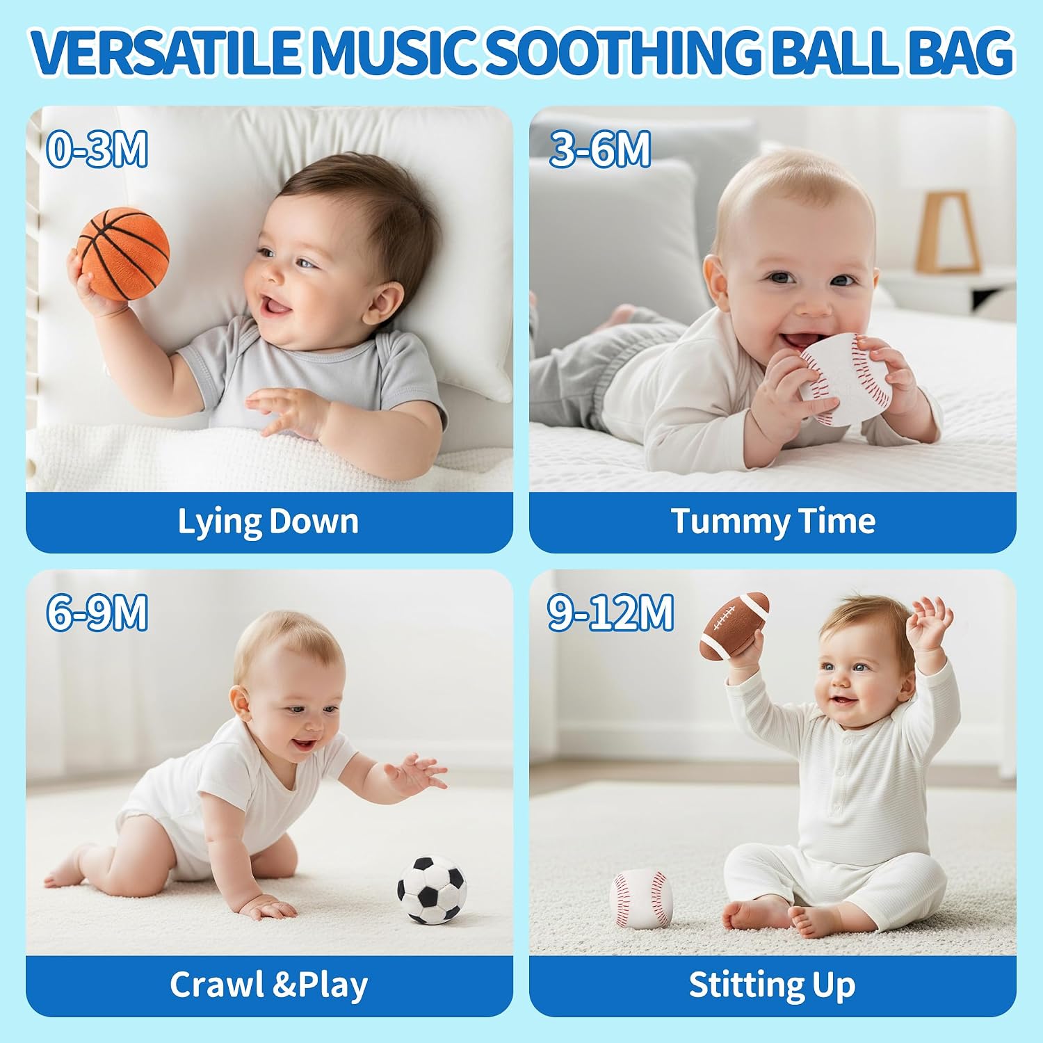 Detalle 2 de Baby Sports Toy Set, Four Sensory Balls