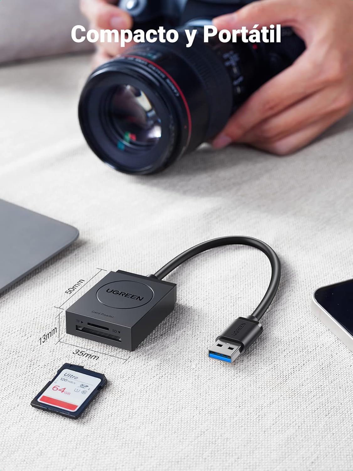 Thumbnail 5 de UGREEN USB 3.0 Lector de Tarjetas SD y Micro SD 📸