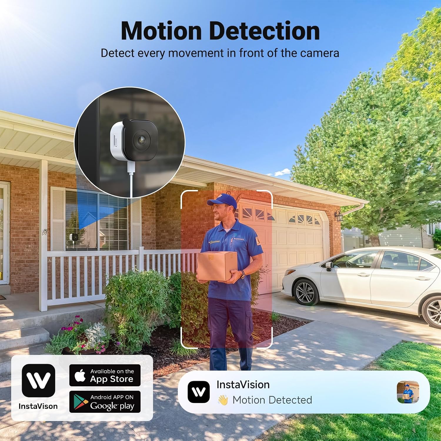 Detalle de Codnida 3MP Window Camera for Home Security – 2K Indoor Window Camera with Night Vision, Motion Detection and Two‑Way Audio