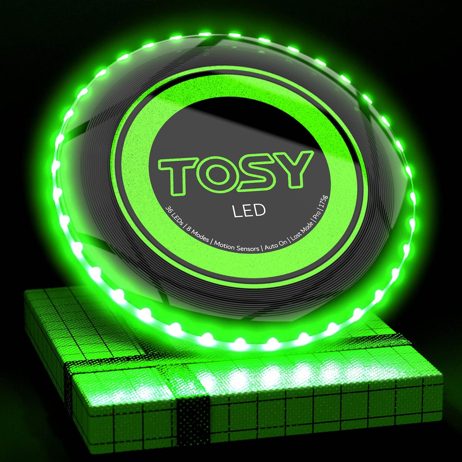Detalle de Flying disc with 36 LEDs, 175g