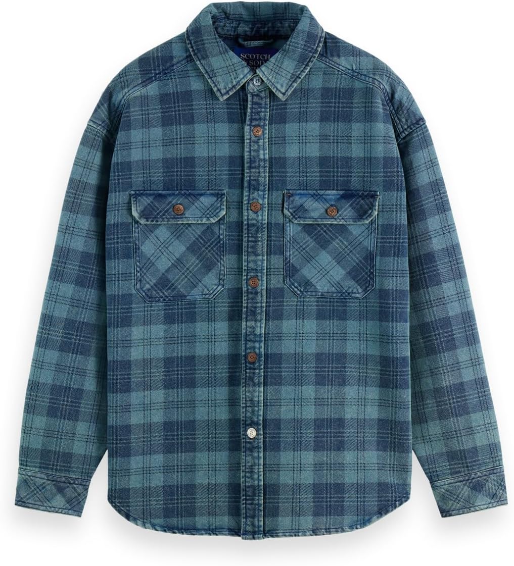 Detalle de Scotch & Soda Washed Denim Checked Overshirt đ