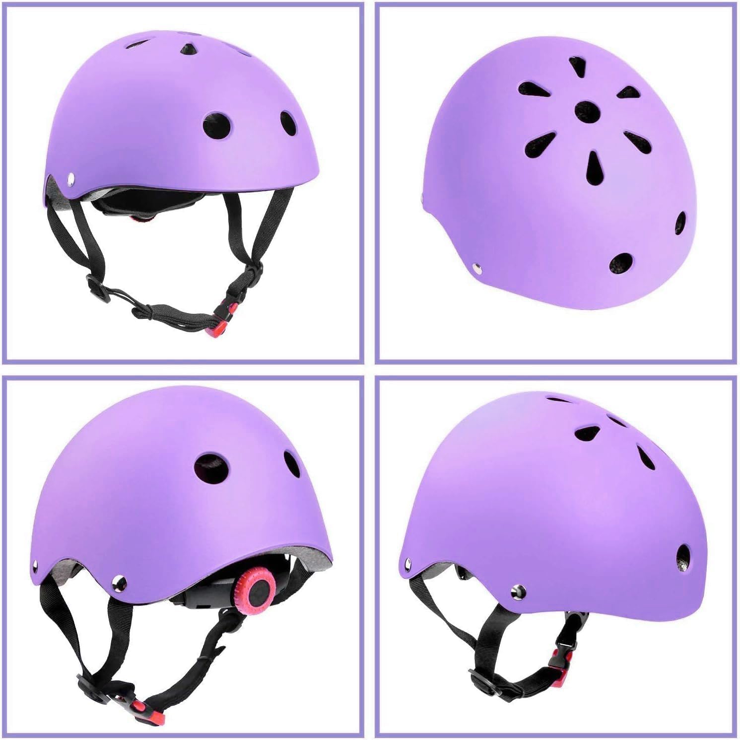 Detalle de Color Gradient Adjustable Kids Bike Helmet 7-in-1 Protective Gear Set