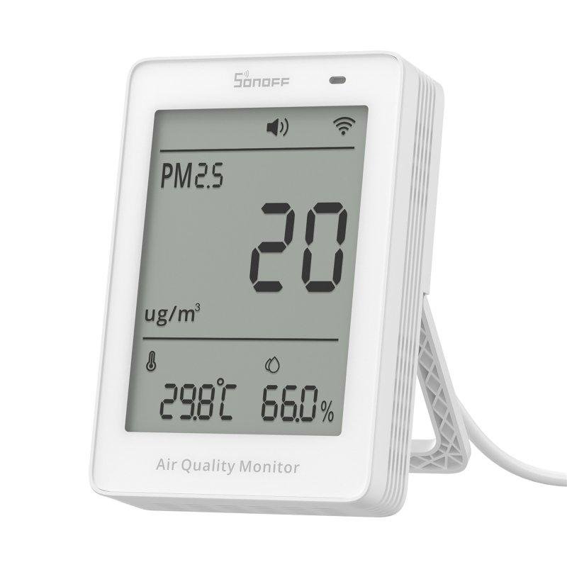 Detalle de Monitor de calidad del aire Sonoff Airguard PM2.5 PM10 – Wi‑Fi Matter, USB-C, Blanco