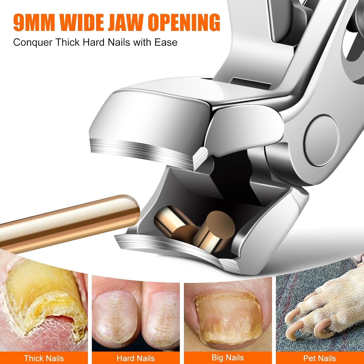 Thumbnail 2 de Toe Nail Clippers for Seniors Thick Nails with Angled Head – Ergonomic, Wide Jaw Opening and Catcher