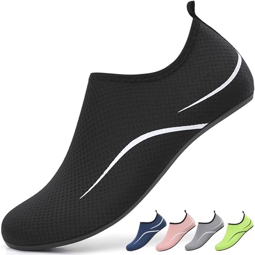Detalle de Gitzing Water Shoes for Women & Men – Beach Quick-Dry Aqua Socks (Black, EU 40 / UK 6.5)