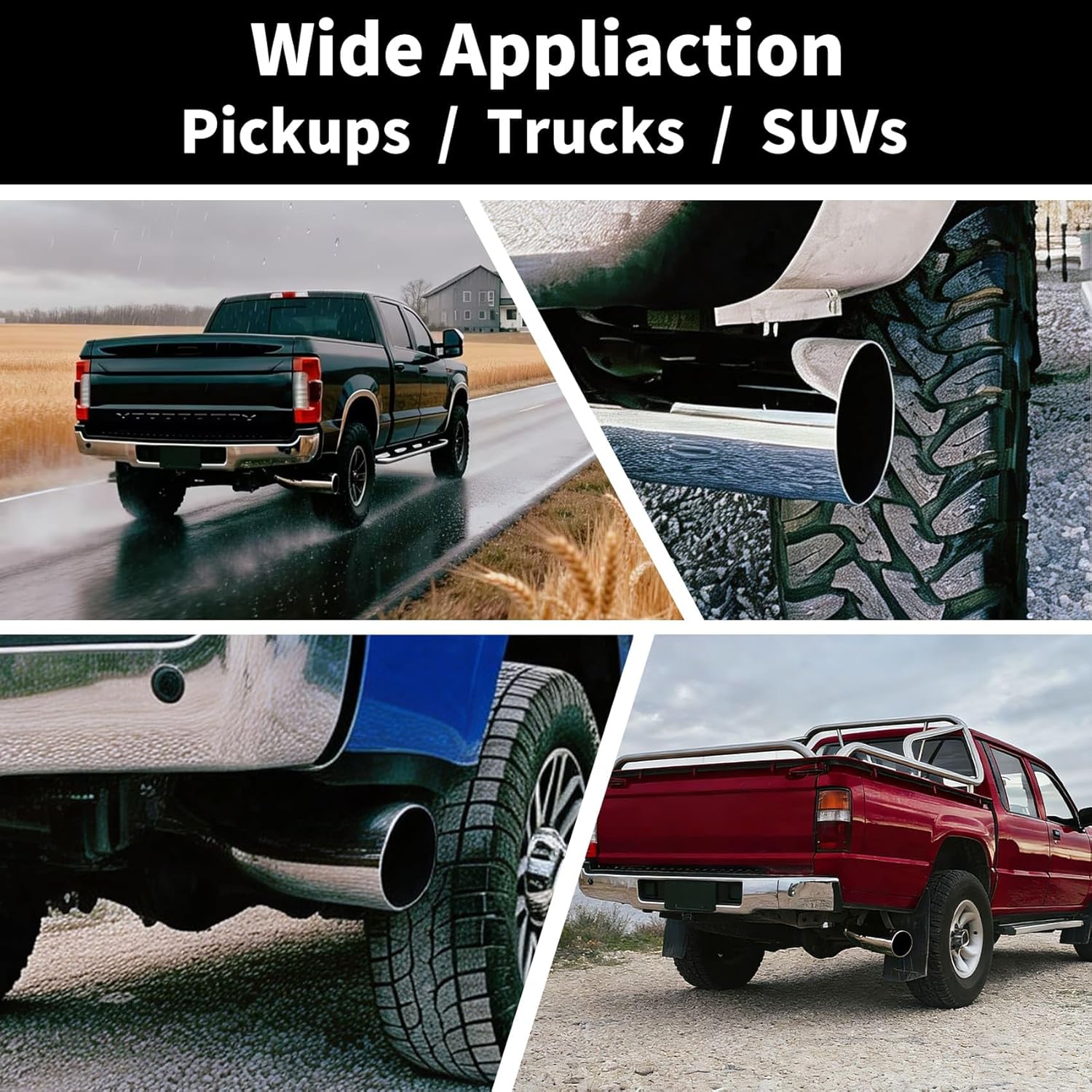 Thumbnail 6 de Universal Exhaust Tip Elbow Pipe (5 to 7 Inch) with Clamp, Chrome 135-Degree Fit for Car, Truck & Diesel