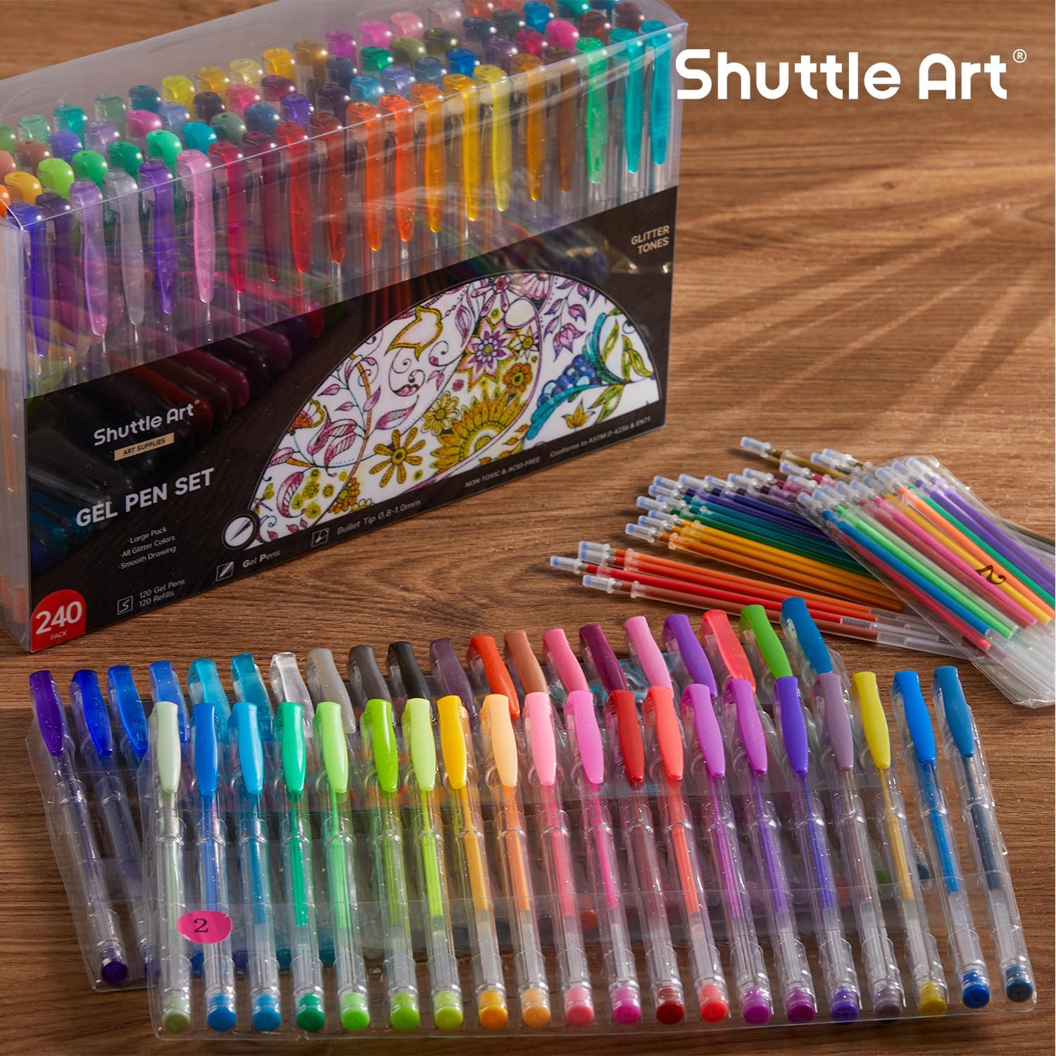 Thumbnail 6 de Shuttle Art Glitzer Gel Stifte 240er Set