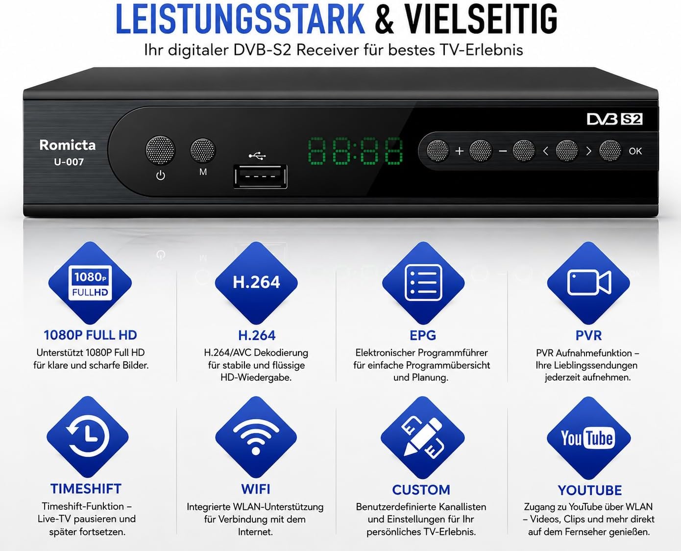 Detalle de Romicta HD Receiver 84 Kanäle