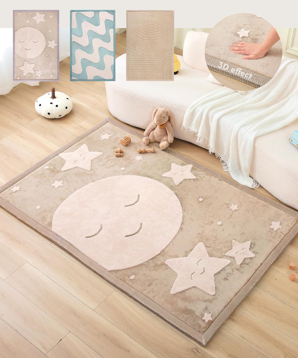 Thumbnail 4 de Hakuna Matte CloudSoft Baby Play Mat for Floor 60" x 80" – Planets Coral Velvet Memory Foam Rug