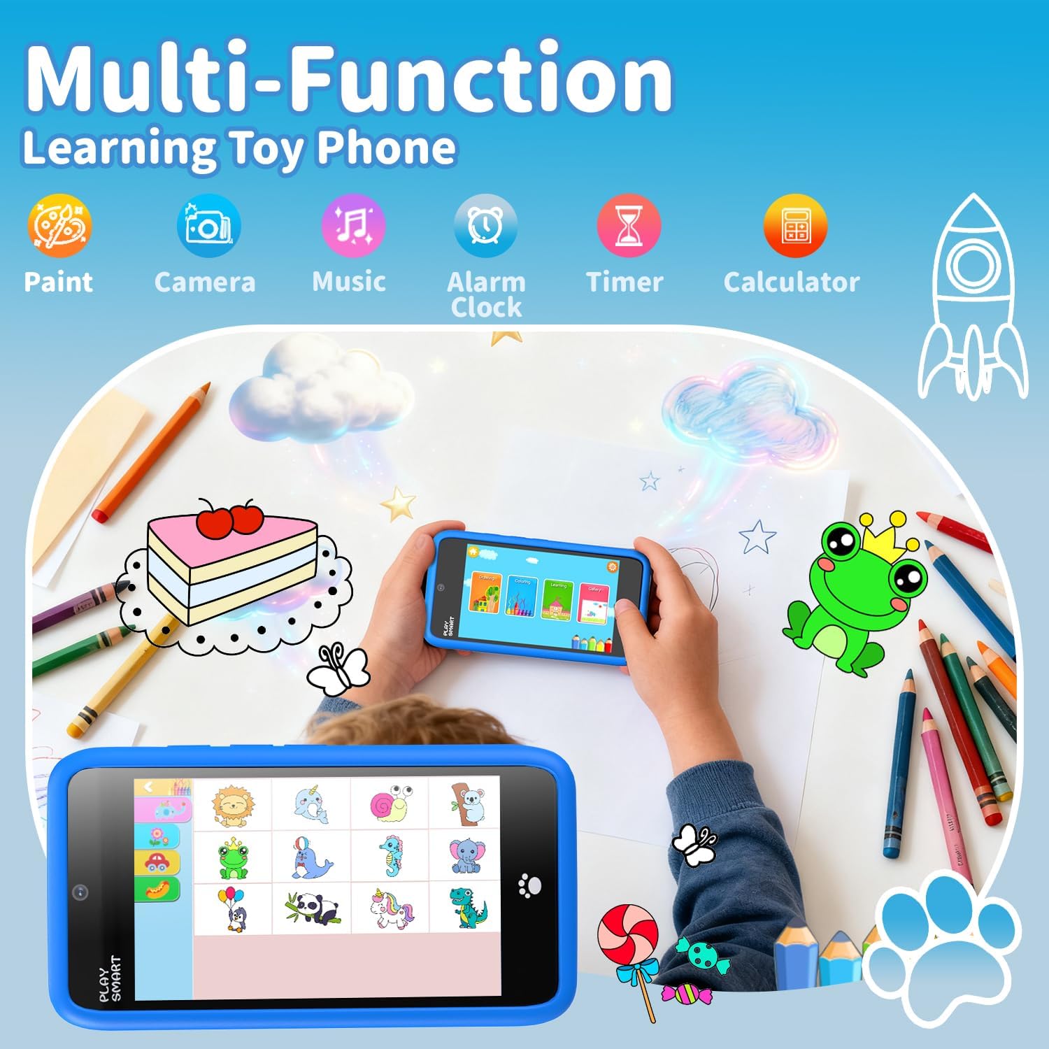 Thumbnail 2 de MOMILLA Kids Smart Phone with 3.97” Screen, Dual Camera Stickers & 16 GB Storage (Age 3–10)