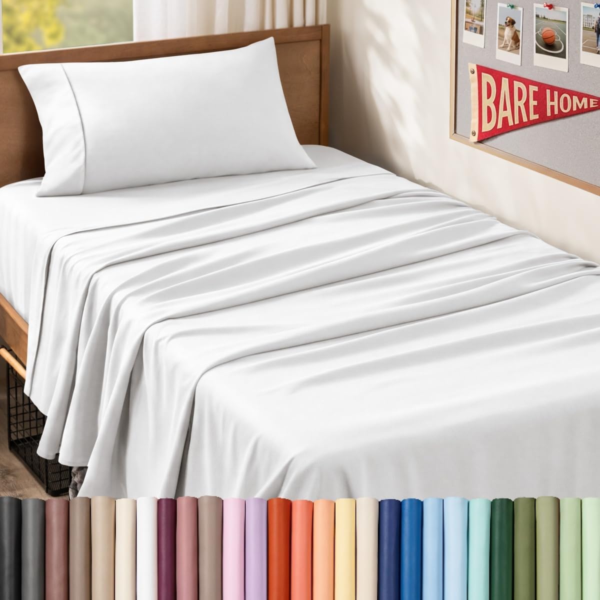 Imagen de Bare Home Twin XL Sheet Set: 1800 Ultra-Soft Microfiber, Deep Pockets, 3-Piece Comfort en OfertitasTOP