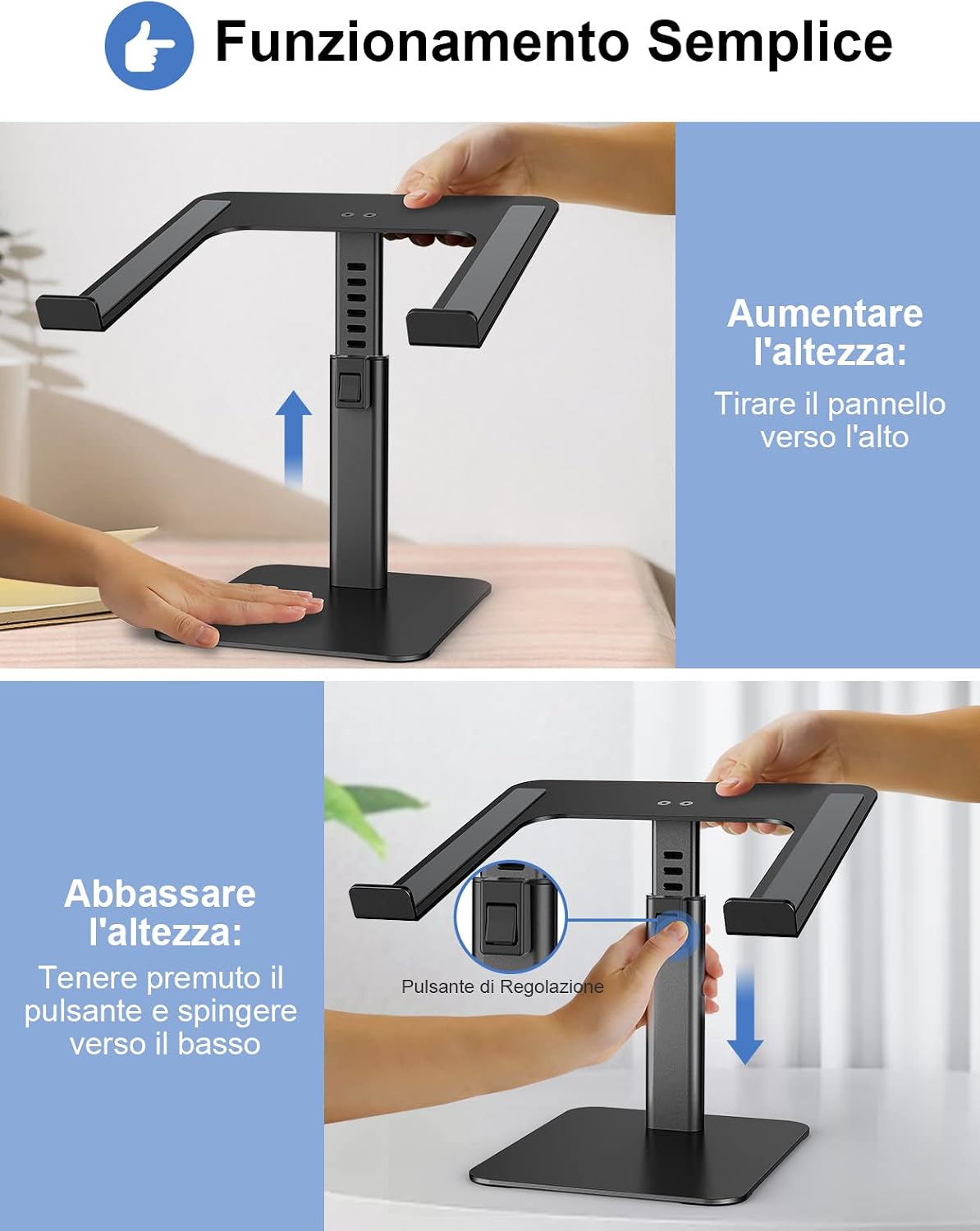 Thumbnail 2 de Babacom Supporto PC Portatile: Supporto Ergonomico in Alluminio per Notebook da 10"–16