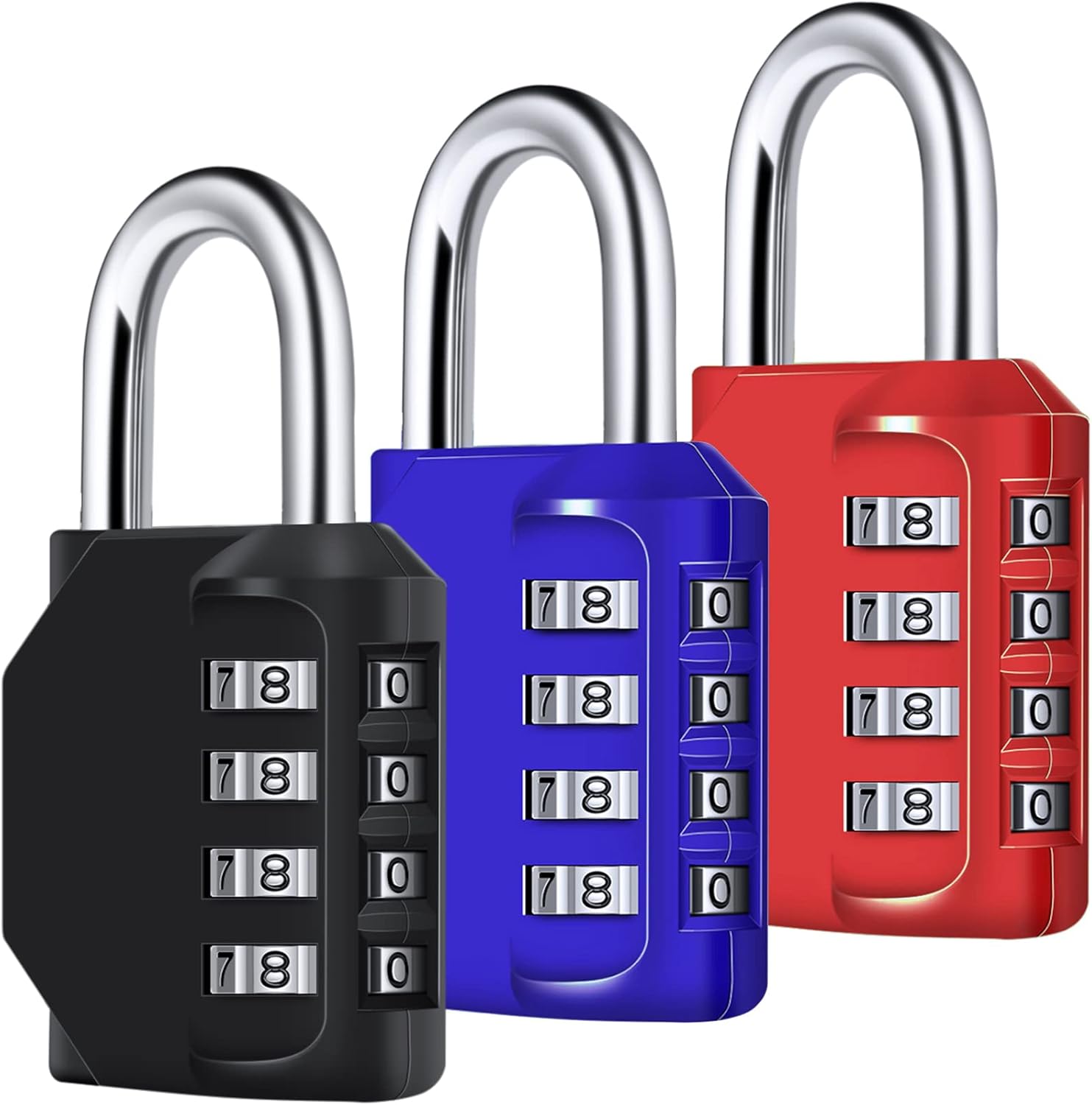 Thumbnail 6 de 4-Pack 4-Digit Combination Padlock (Weatherproof) by Diyife for outdoor lockers, sheds and gates
