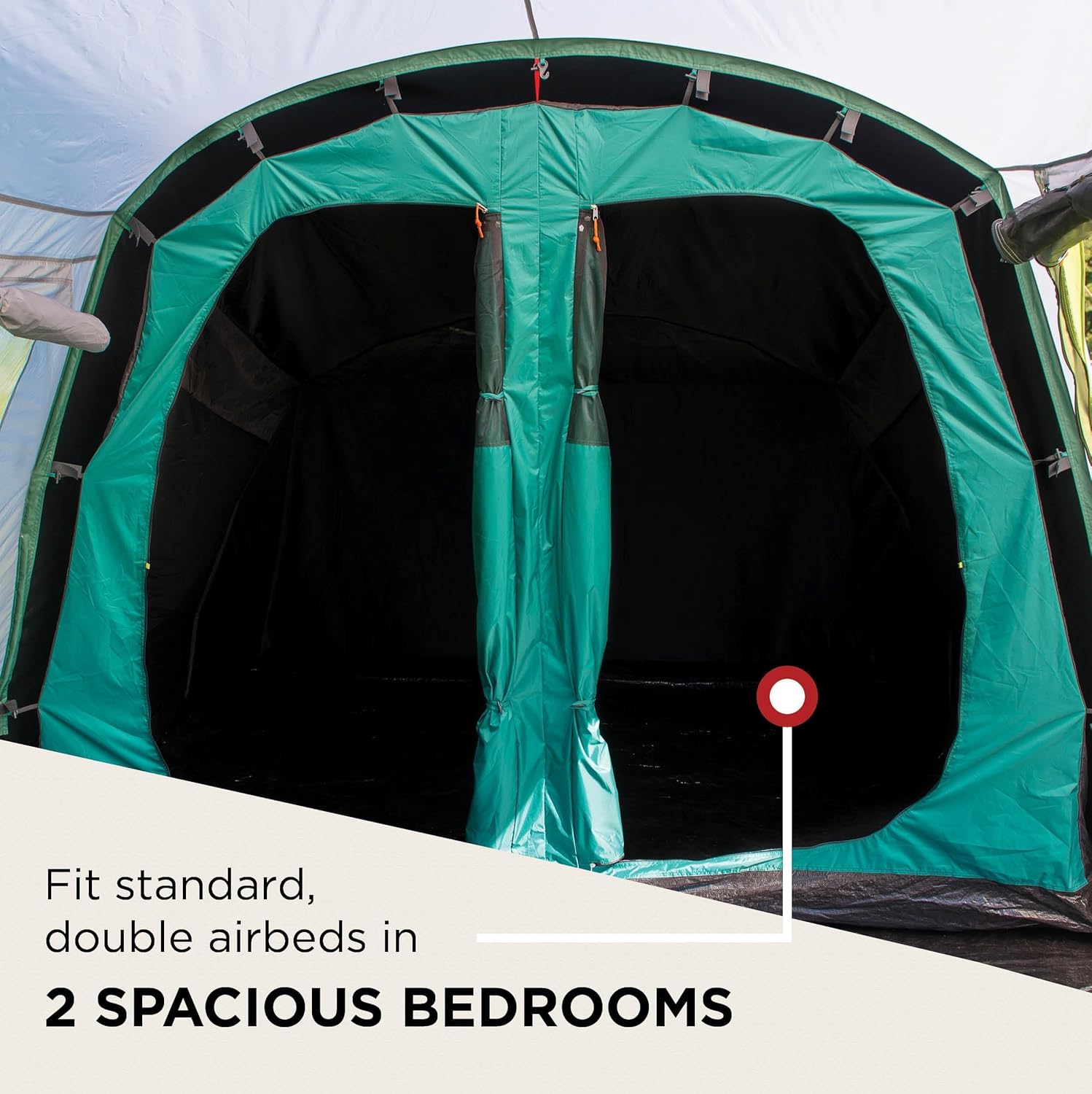 Thumbnail 4 de Coleman Oak Canyon 4 BlackOut Tent: 4-Person Family Tunnel with Darkened Bedrooms