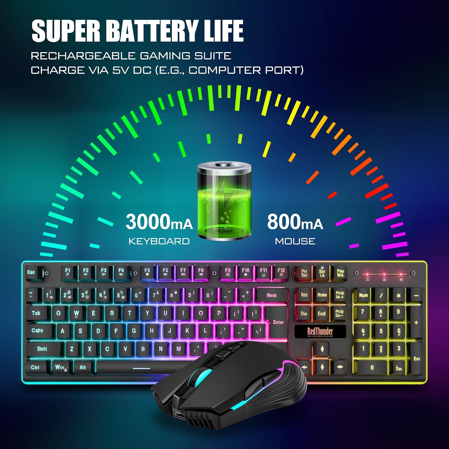 Thumbnail 2 de RedThunder K10 Wireless Gaming 3800mAh ⌨