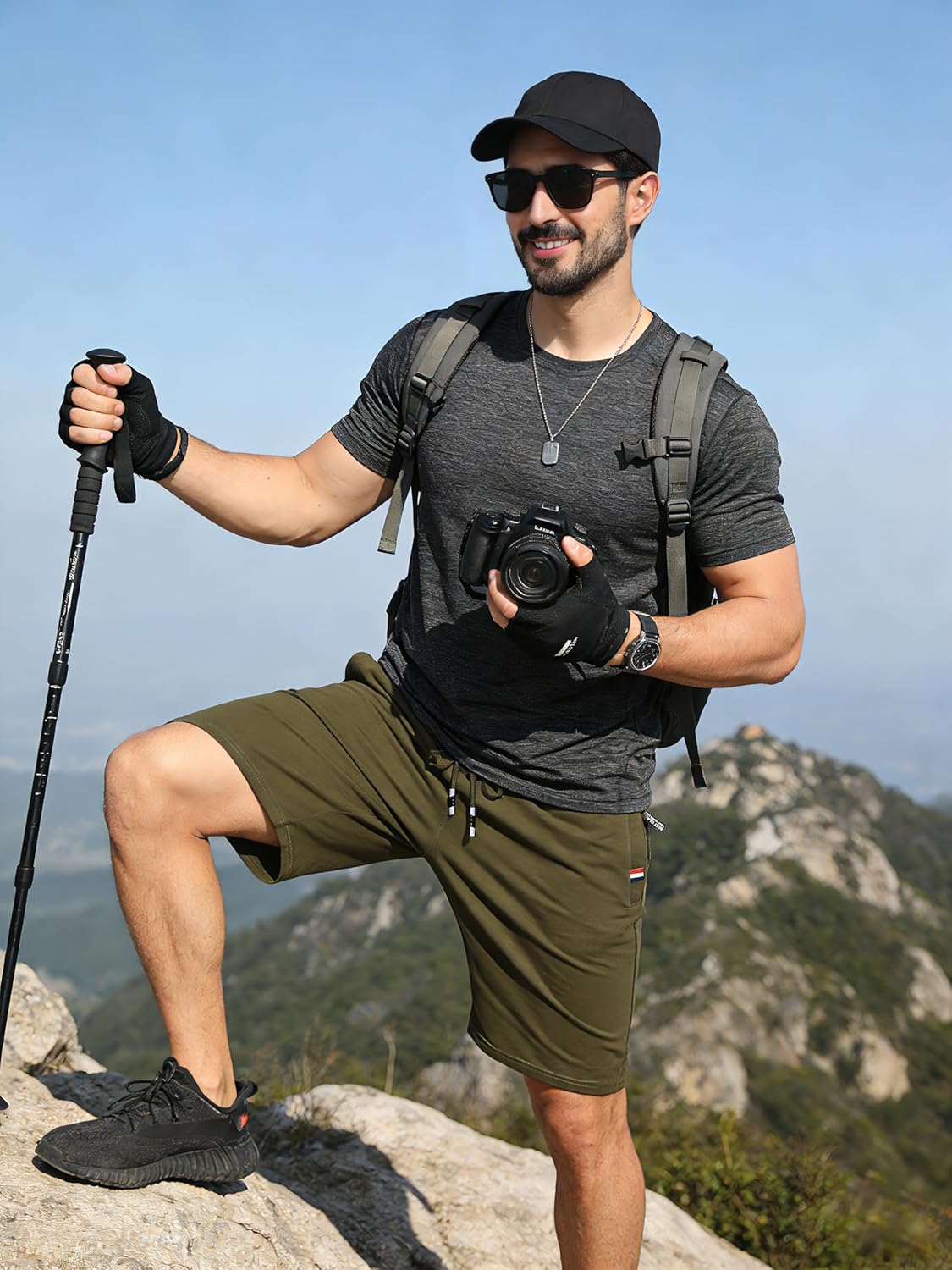 Detalle de ZOXOZ Pantaloncini uomo sportivi con zip e tasche: leggerezza, comfort e praticità