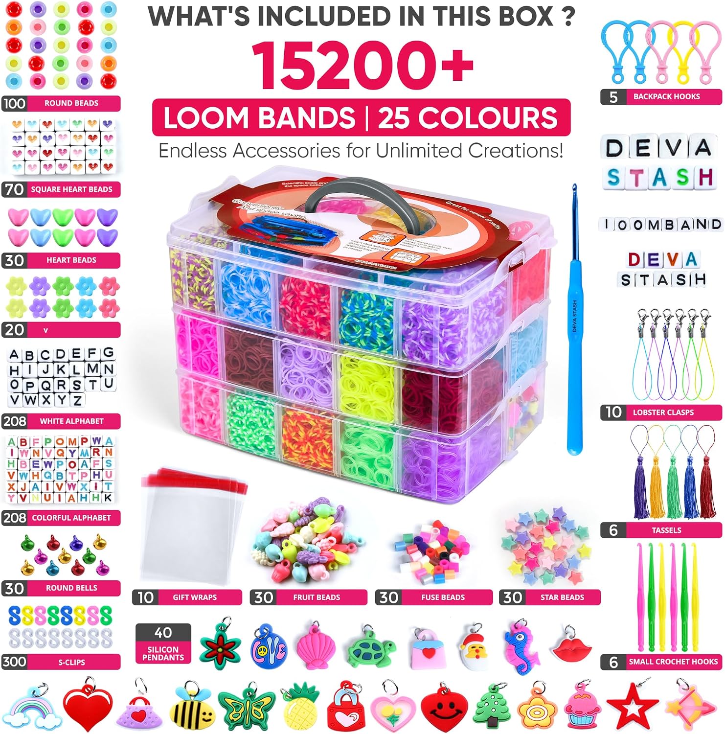 Detalle de DEVA DEVA STASH loom bands kit 15200+