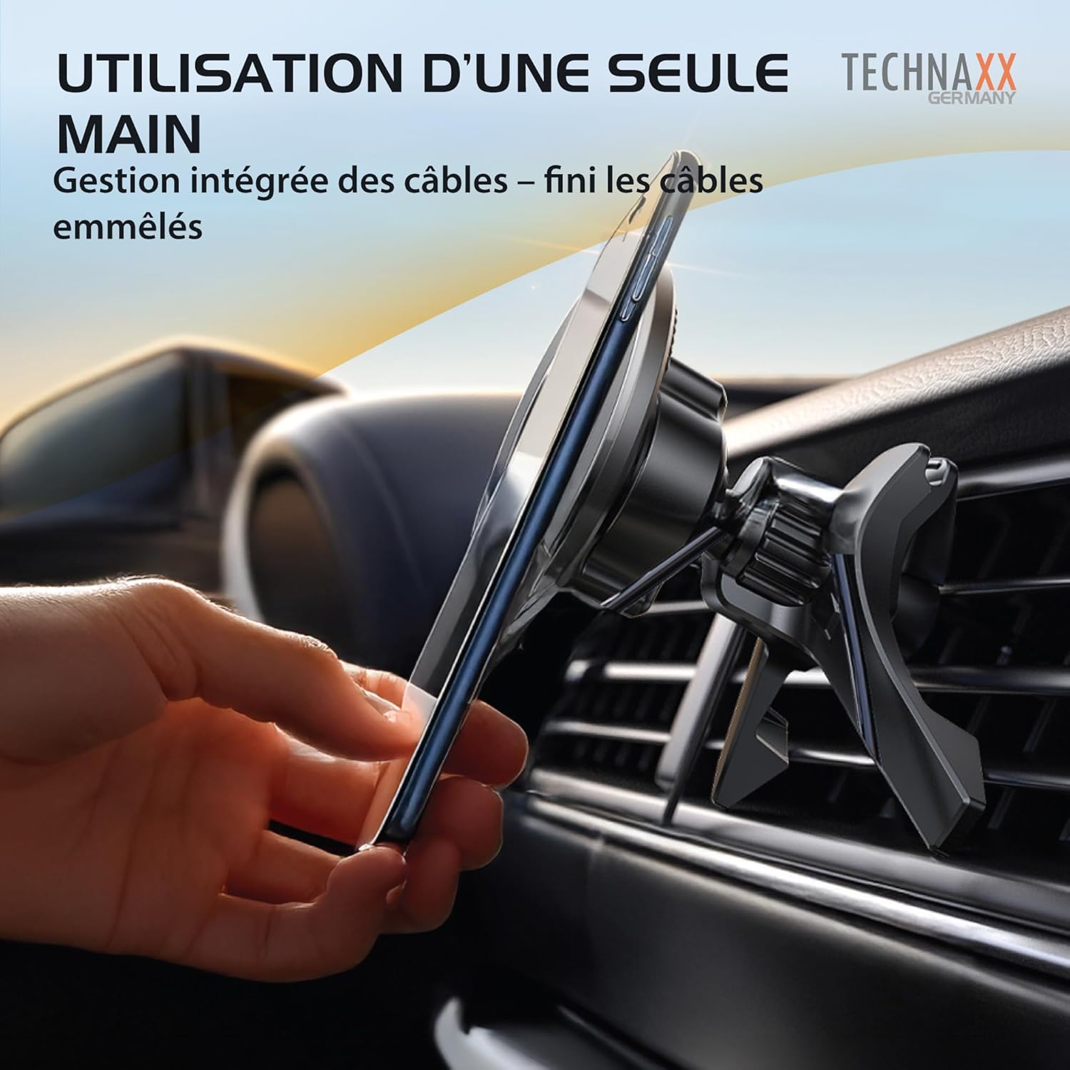 Thumbnail 6 de Technaxx TX-304 Support magnétique voiture 360°