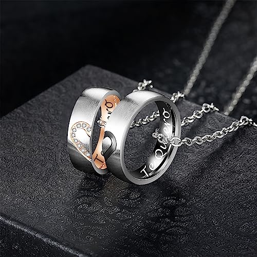 Thumbnail 3 de Gkmamrg San Valentin Regalo aniversario Pareja Collar - Corazón Anillos Colgante para Parejas de Rompecabezas, el Mejor Regalo para ti y tu Amante (Moderno)