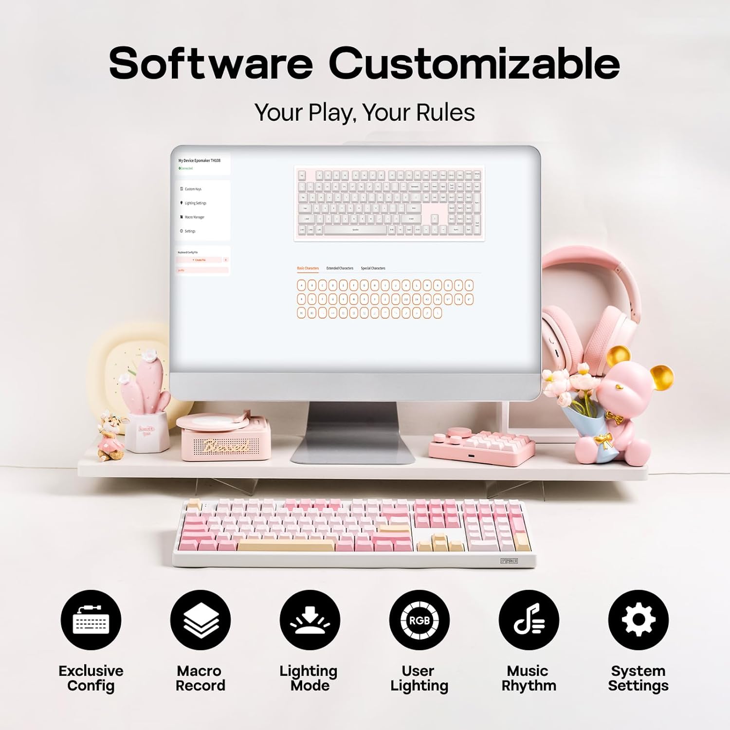 Thumbnail 6 de EPOMAKER TH108 Full Size Mechanical Keyboard (Wireless, Hot-Swap, 108 Keys) with 8000mAh Battery and RGB