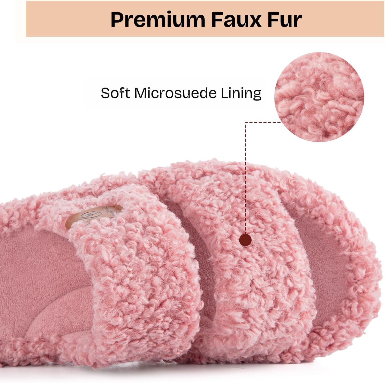 Detalle de EverFoams Women's Open-Toe Plush Slippers with Memory Foam