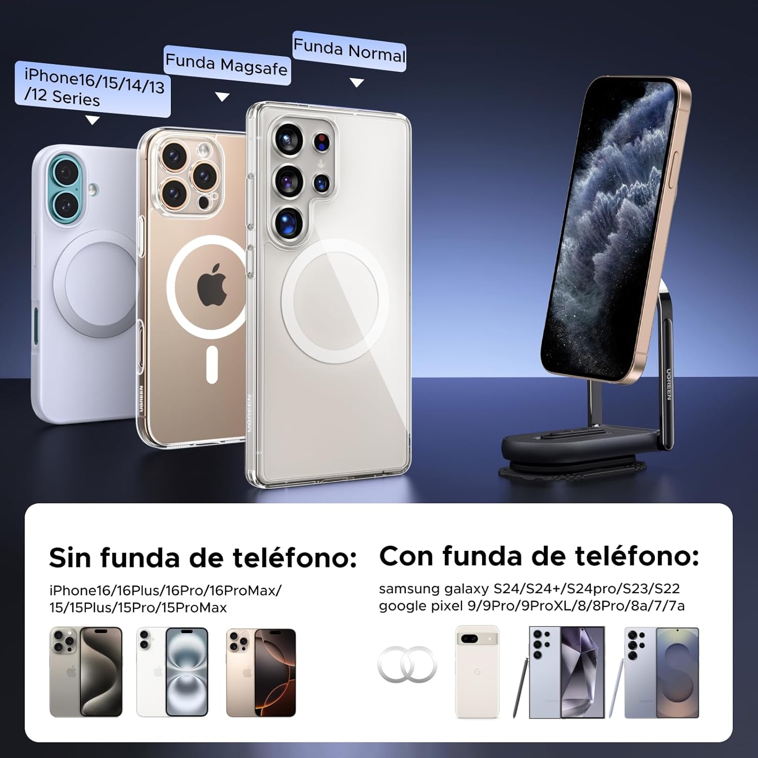 Thumbnail 7 de UGREEN Soporte Móvil Coche MagSafe Plegable y Magnético