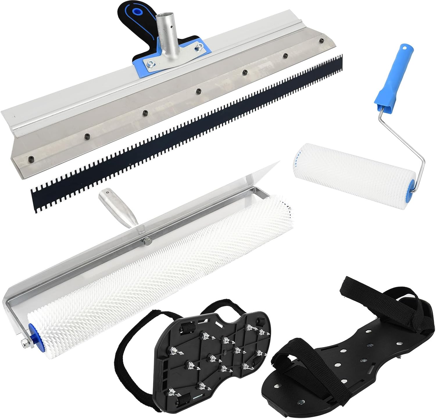 Detalle de Self-Levelling Cement Tool Kit: Stainless Steel, Spike Roller & Accessories